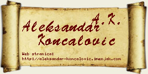 Aleksandar Končalović vizit kartica